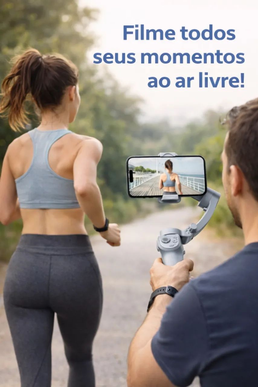 Gimbal Celular 3 Eixos Rastreamento Facial AI Bluetooth A?Gold SLF-10 - Foto 4
