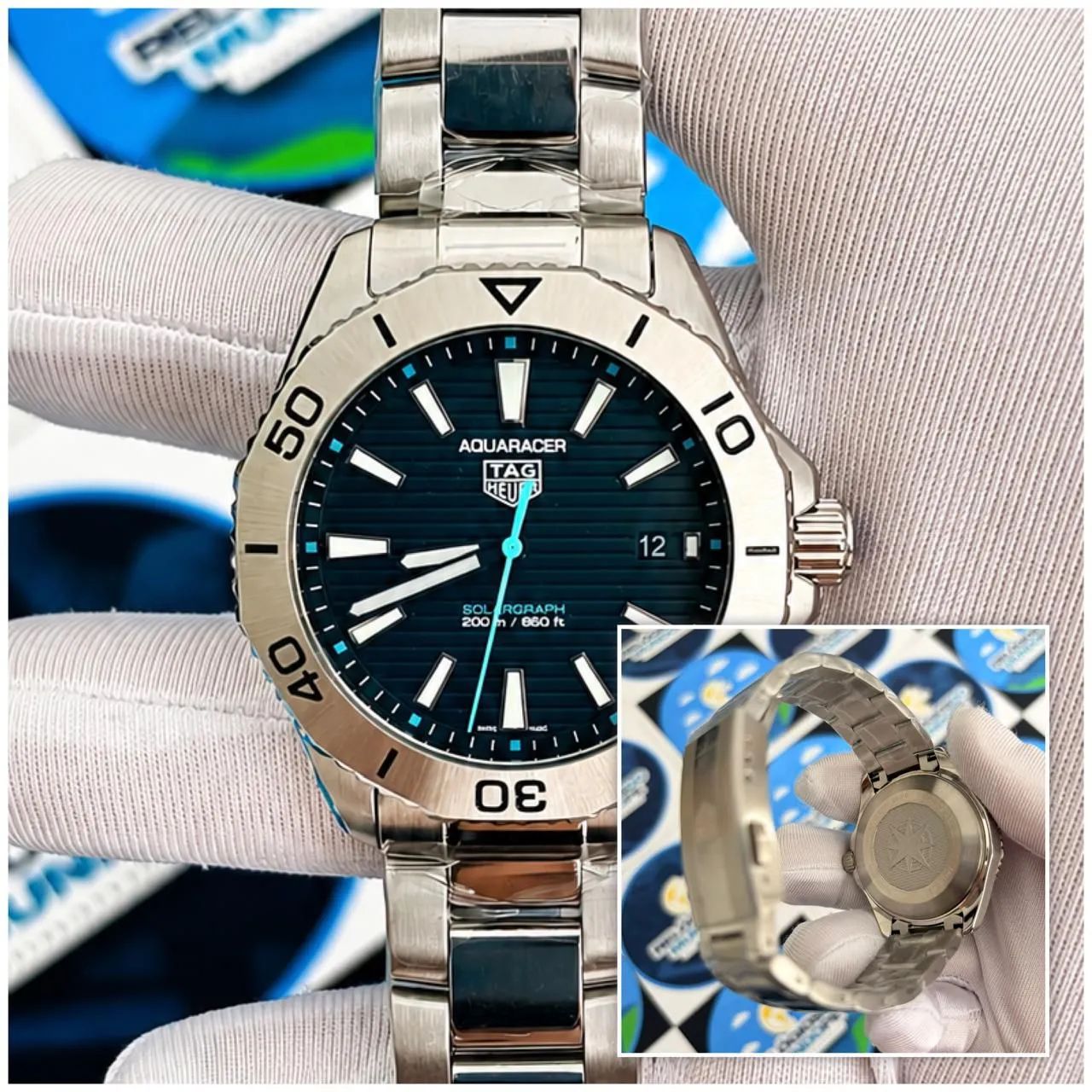 RELOGIO TG AQUARECER SOLARGRAPH FUNDO PRETO