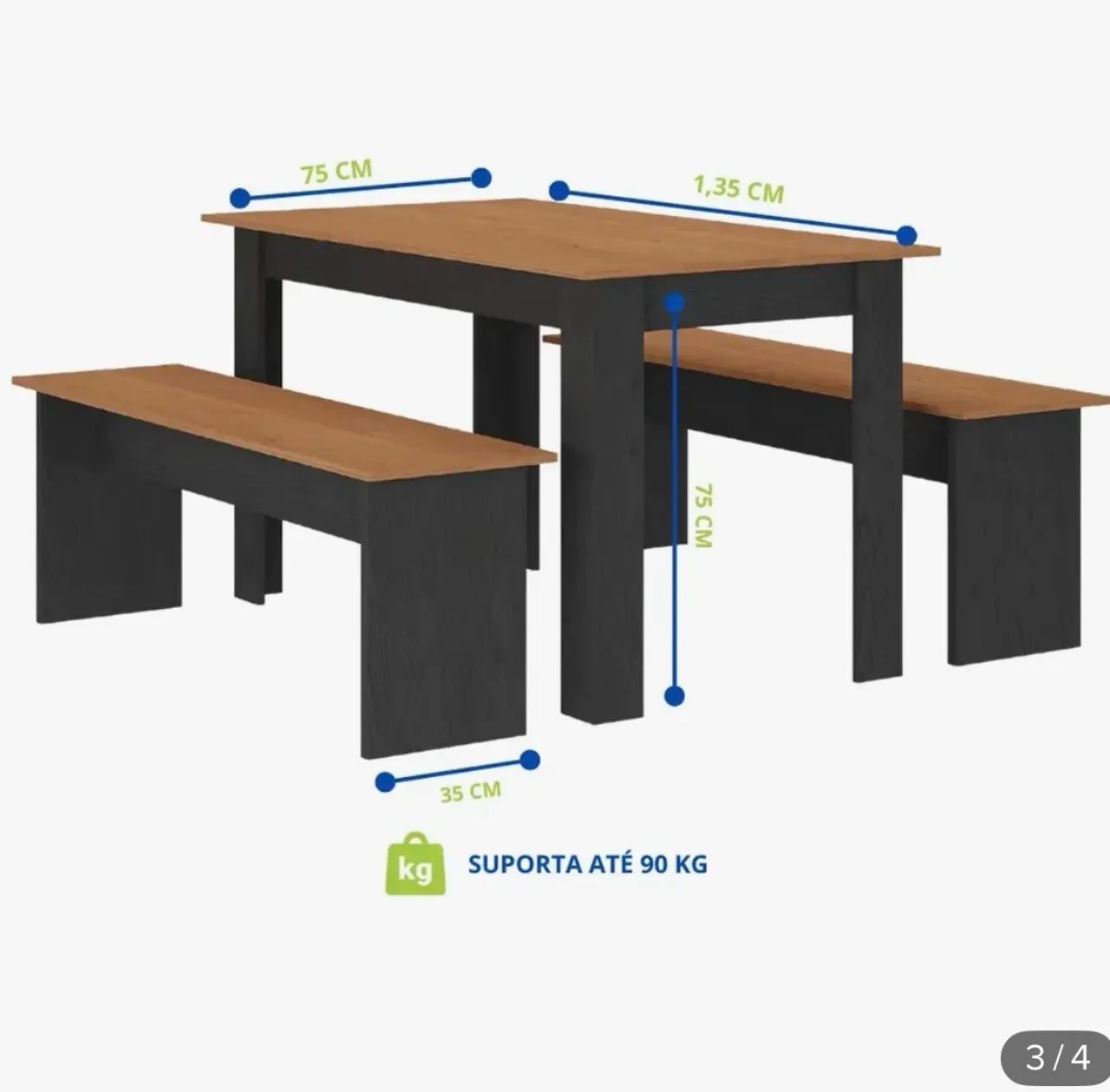 Vendo Guarda roupa e Mesa pequena com dois bancos - Foto 2
