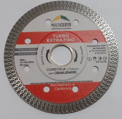 Disco Diamantado Turbo Extra Fino 110x1,2 Porcelanato - Multicerto - Foto 3