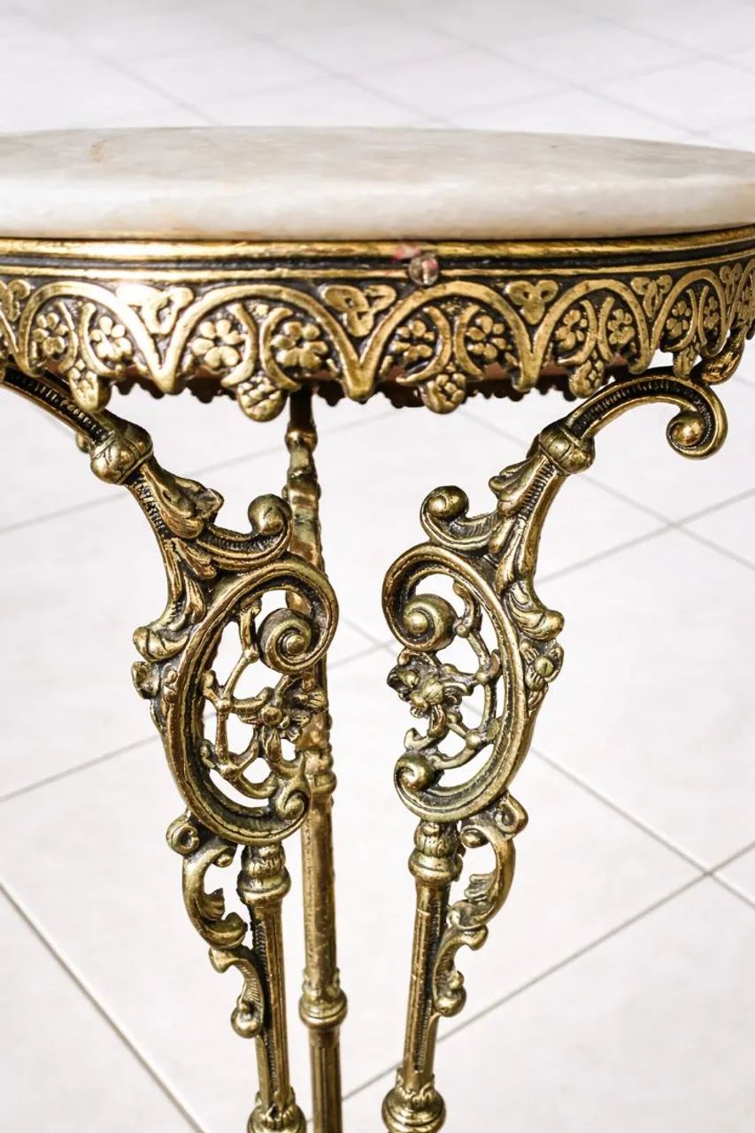 RELÍQUIA: Pedestal Art Nouveau em Bronze Maciço e Mármore - Foto 2