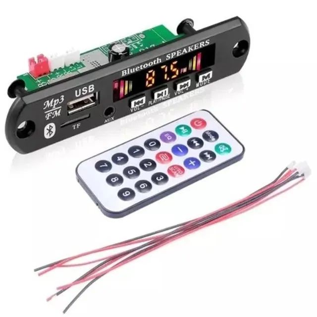 Placa Decodificadora Bluetooth 5.1 Módulo Áudio Usb FM 12V aturnshop.com.br