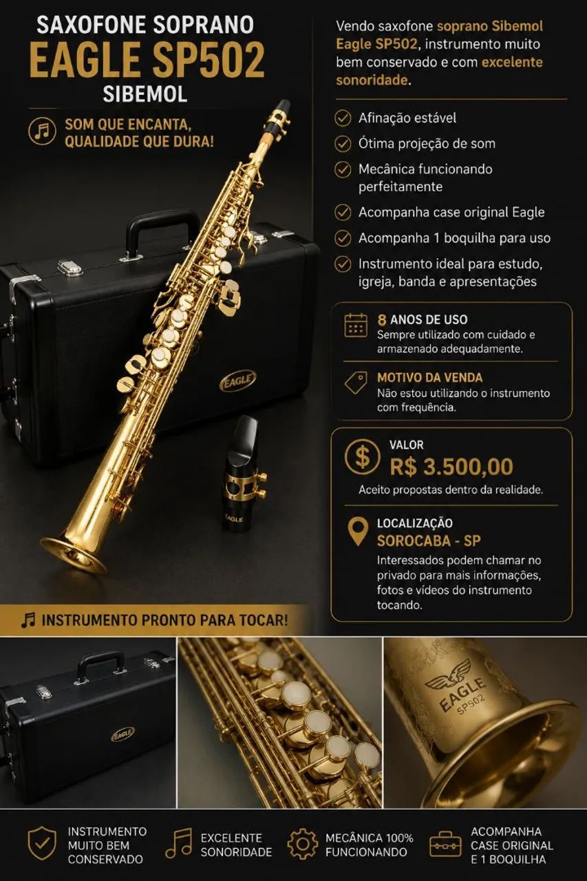 Sax soprano Eagle 502 SP - Foto 2
