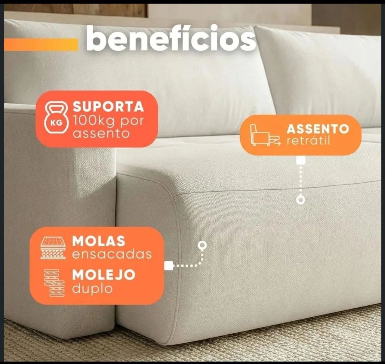Vendo sofá cama com molas ensacadas molas aspiras  direito da fábrica  - Foto 5