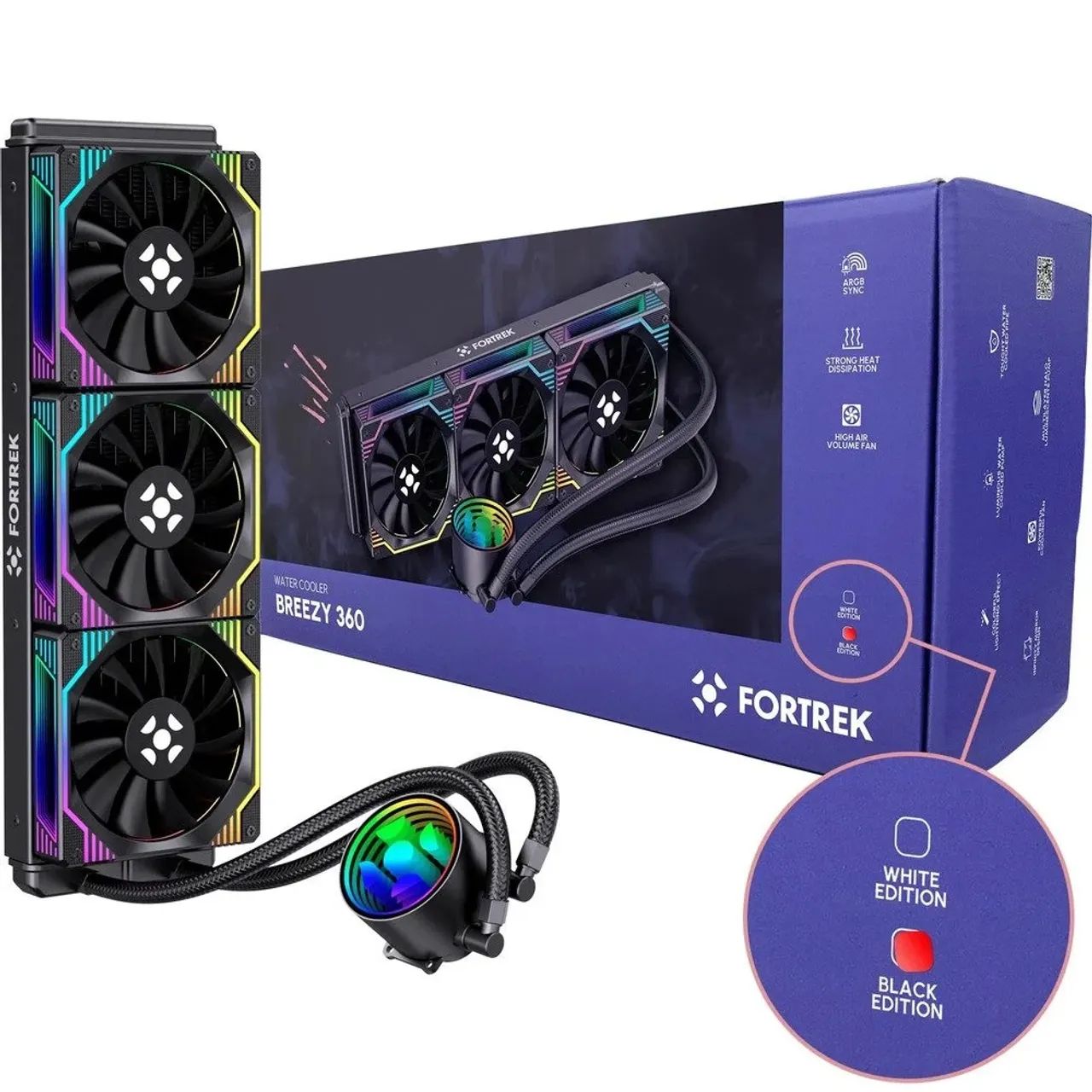 Water  Cooler 360mm Tripo Fan Amd e Intel Fortek