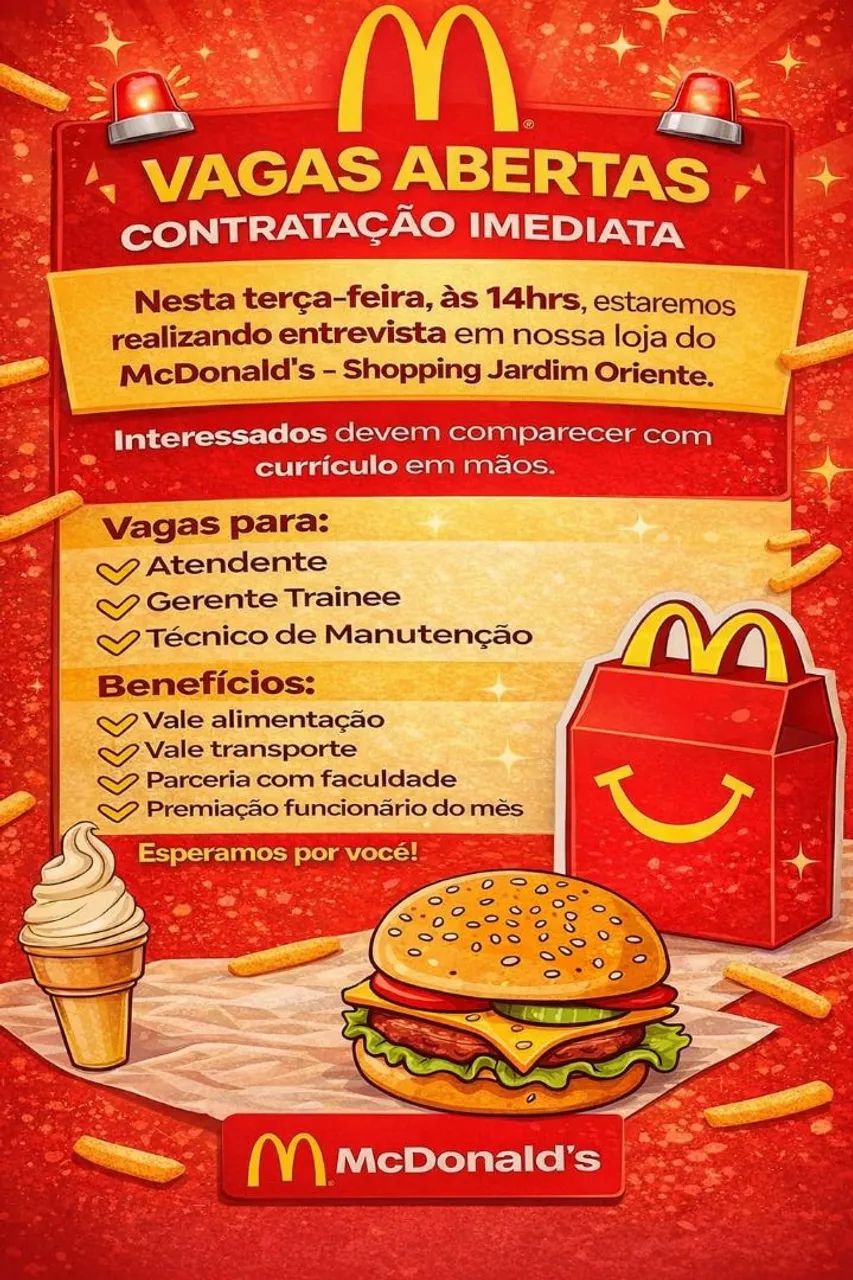 Contratação imediata 