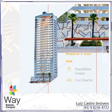 Way Batista Campos. Pronto pra morar! 3/4 sendo 1 suíte. 1 ou 2 Vagas. V83