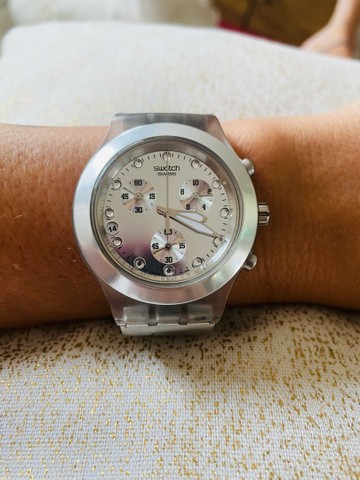 relogio swatch prateado