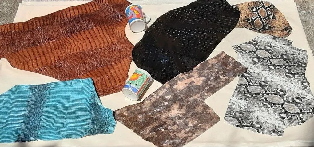 2kg Retalhos Couro Legítimo Estampados - Foto 4