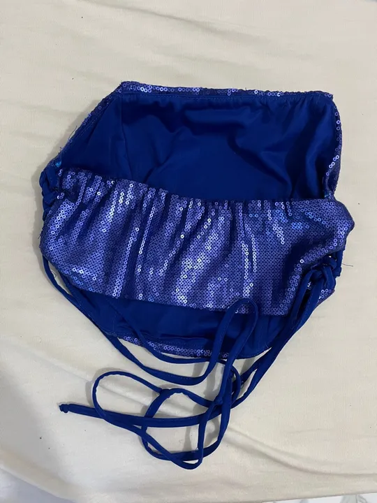corset azul brilhoso