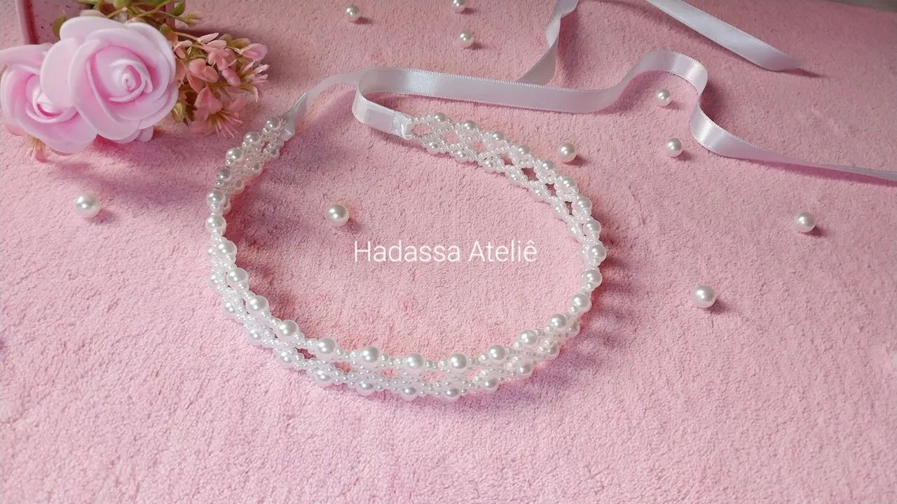 Headband Pérolas Noiva Daminha Debutante - Foto 4
