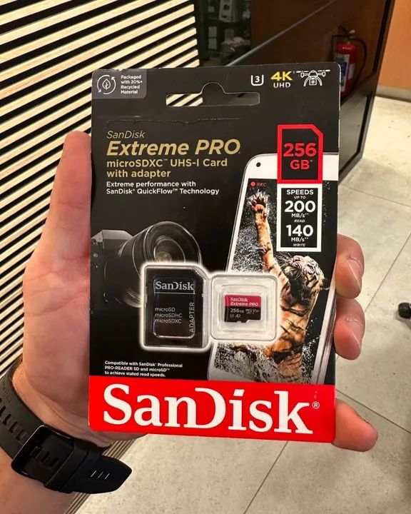 MicroSD San Disk Extreme Pro 256GB 190mb/s Lacrados Pronta Entrega 