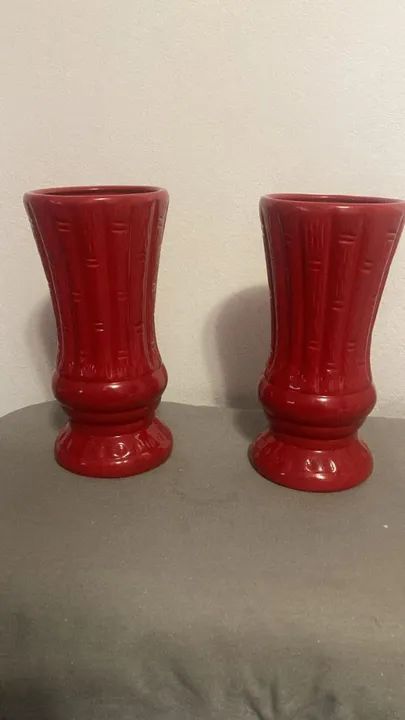 2 Vasos de cerâmica vermelho 