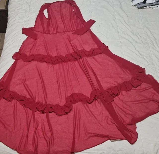 Robe de quarto vermelho longo, tamanho M - Aceito oferta