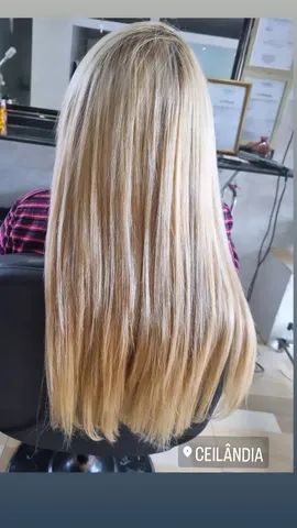 Promoção cabelo  humano  loiro perolado cada 100g 55cm  - Foto 2