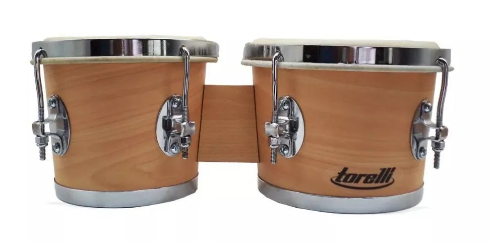 Bongôs Torelli Tb010 Natural - Madeira E Couro Animal - Foto 2