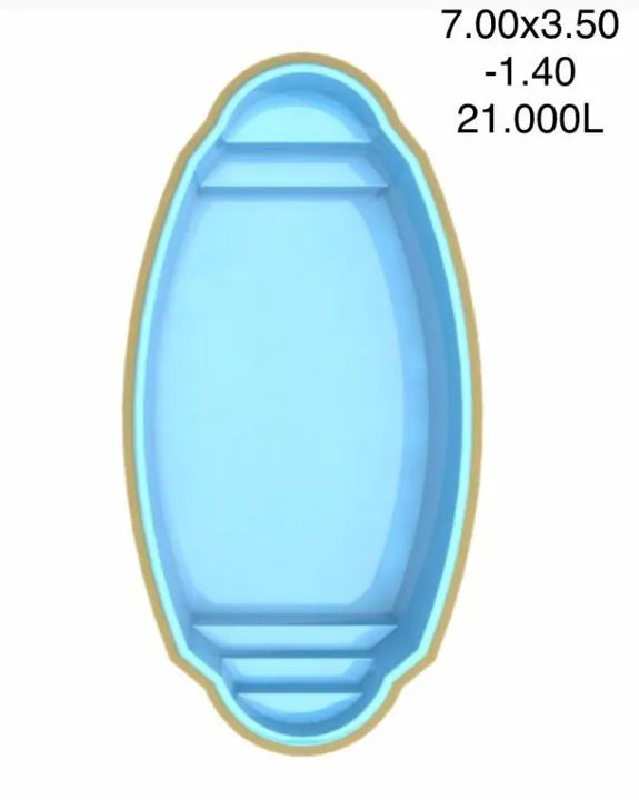 Piscina de fibra modelo crystal 7 metros a vista R$12990