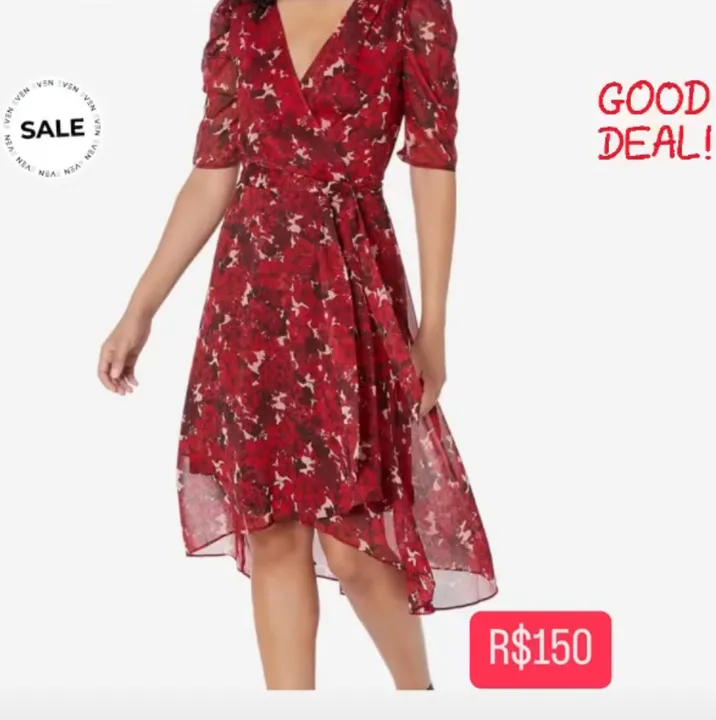Vestido Tommy Hilfiger floral vermelho