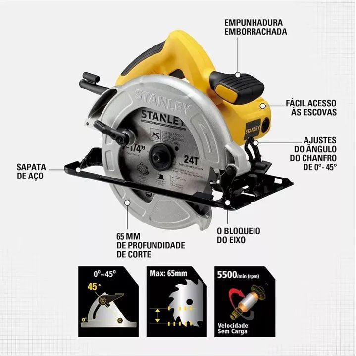 SERRA CIRCULAR STANLEY 1600W - Foto 2