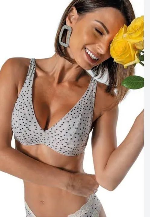 Oferta Exclusiva Conjunto de Lingerie Bolinhas em Tule e renda - Foto 2