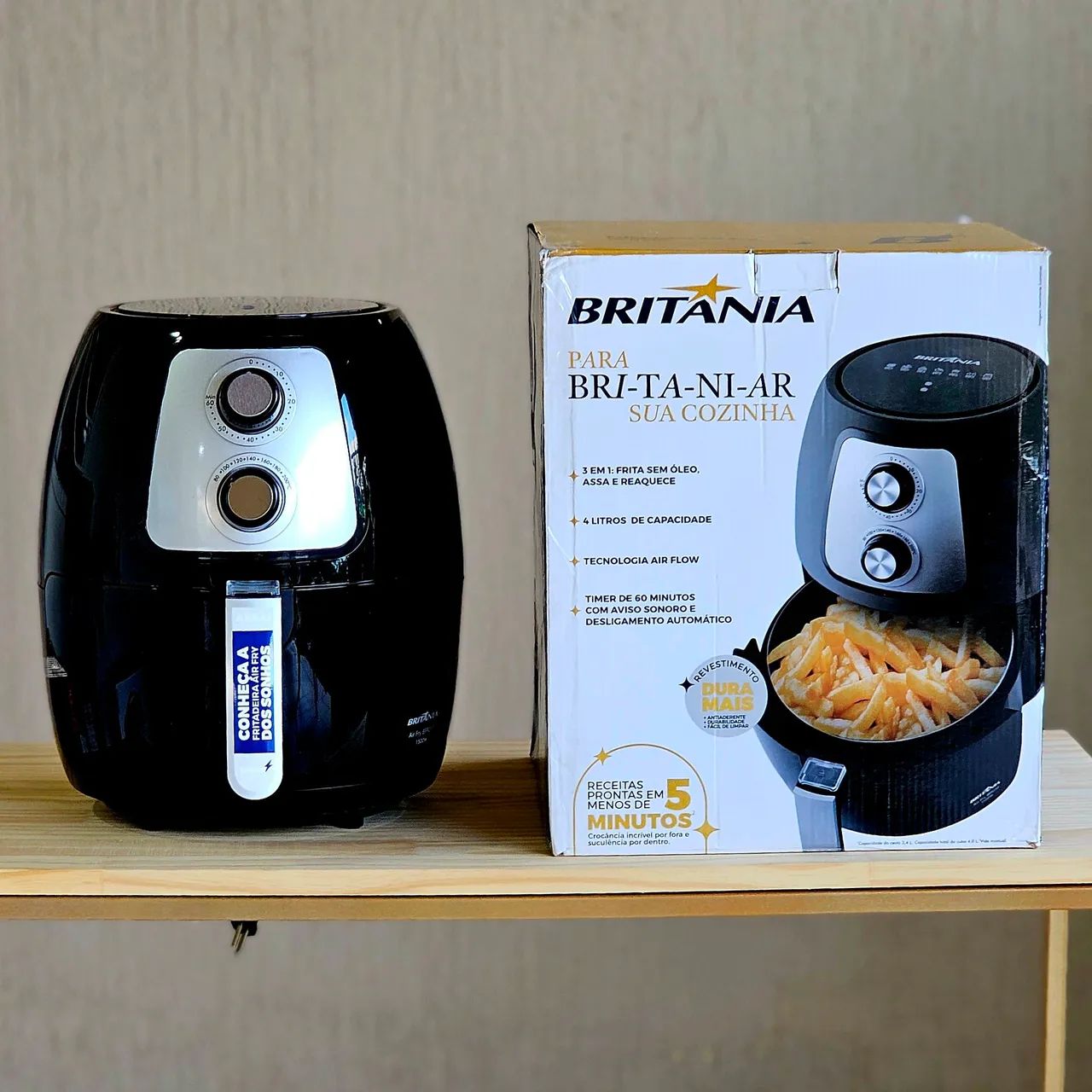 Fritadeira Air Fryer Britânia 4L Lacrada