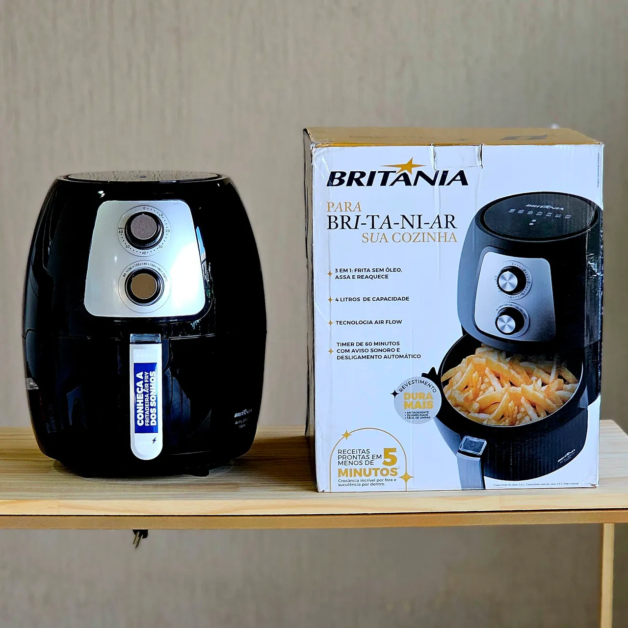 Fritadeira Air Fryer Britânia 4L Lacrada