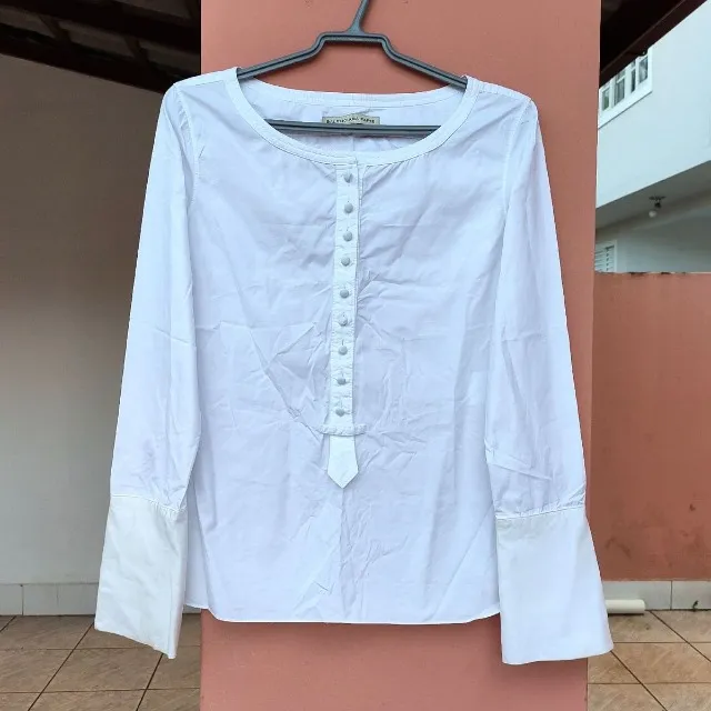 camisa balenciaga botão branco luxo feminina original Tam P