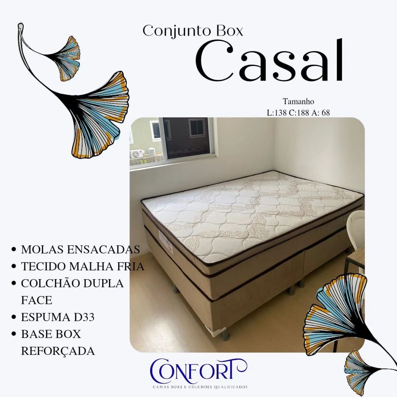Cama Casal molas enssacadas nova - Foto 2