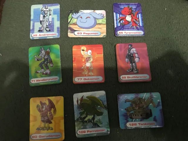 LOTE Digimon Pickers 2000 Magic Box com 10 mini cartas