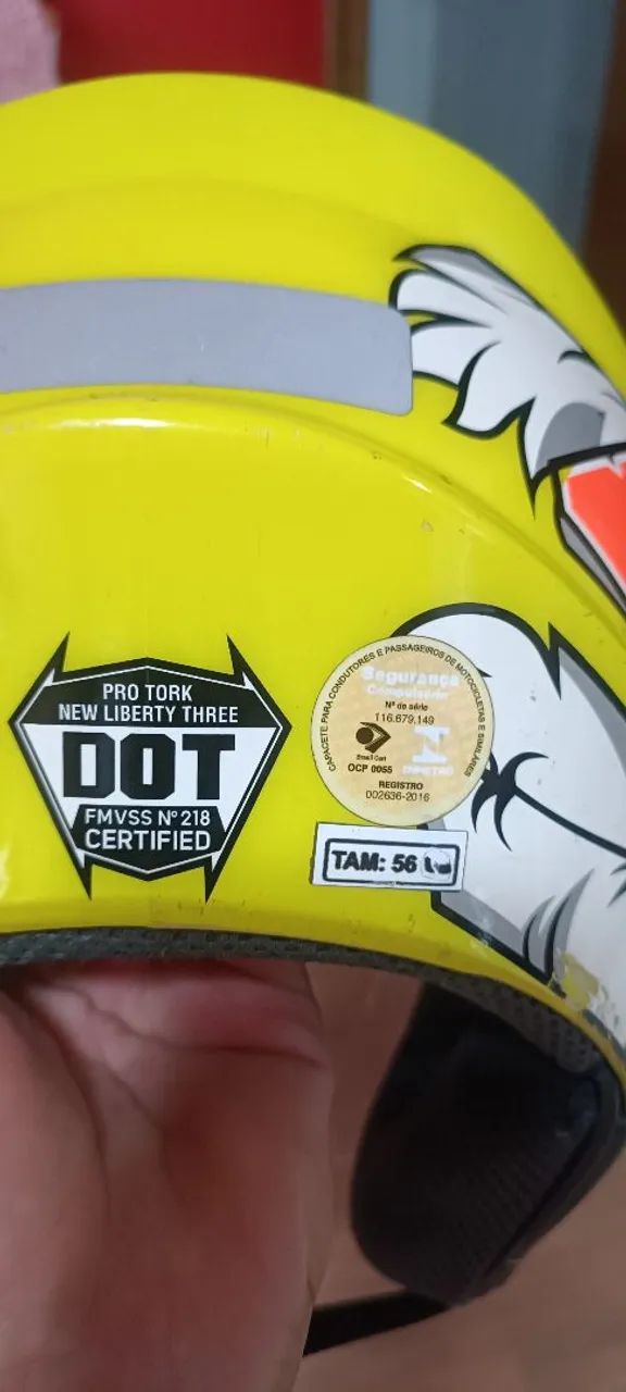 Capacete Pro Tork New Liberty Three - Amarelo - TAM 56