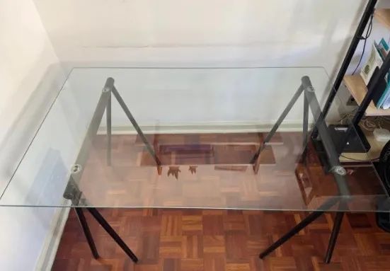 Tampo de Vidro 1,30x0,80m para Mesa de Escritório Tok Stok
