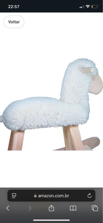 Carneiro de balanço de pelúcia branco