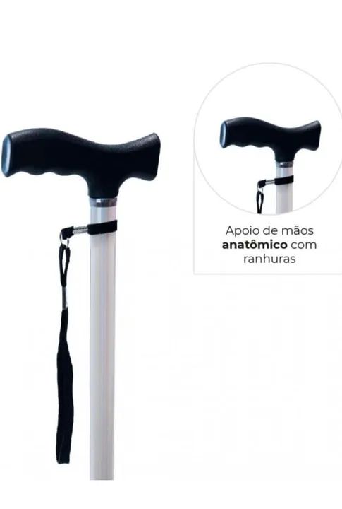 Bengala T Bastão com Altura Regulável D8 Dellamed - NOVA - DISPONÍVEL 