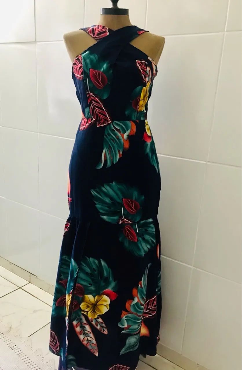 Vestido Floral Azul - Tamanho M - Foto 4