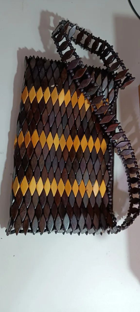 Bolsa tiracolo em marchetaria - Foto 5