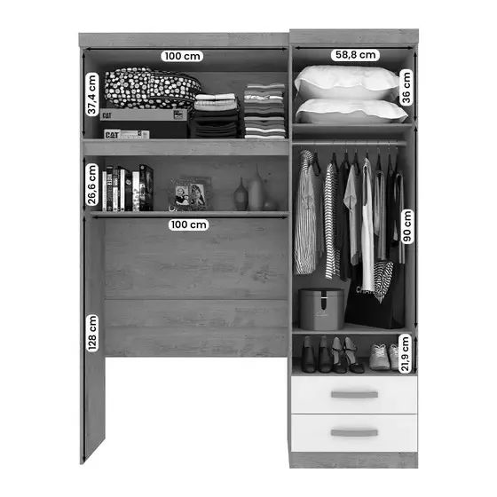 Guarda Roupa Parana 4 Portas e 2 Gavetas p  Cama Solteiro Novo entregamos - Foto 2