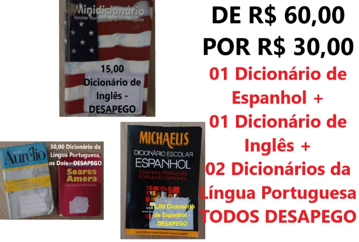 Kit dicionários línguas estrangeiras