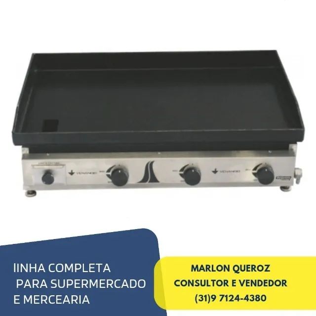 Chapa de Lanches 80CM 3 Queimadores Venâncio