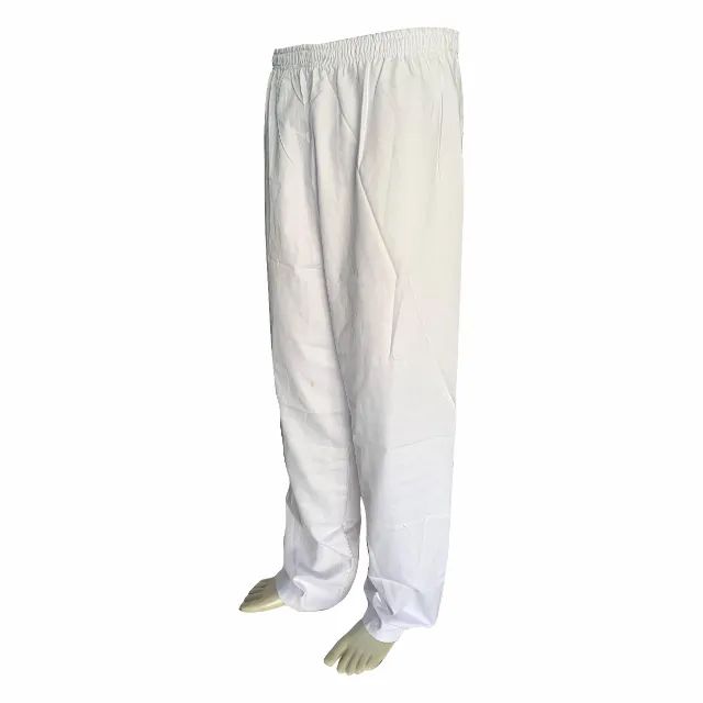 CALÇA BRIM BRANCO COM ELÁSTICO E CADARÇO SEM BOLSOS - Foto 3