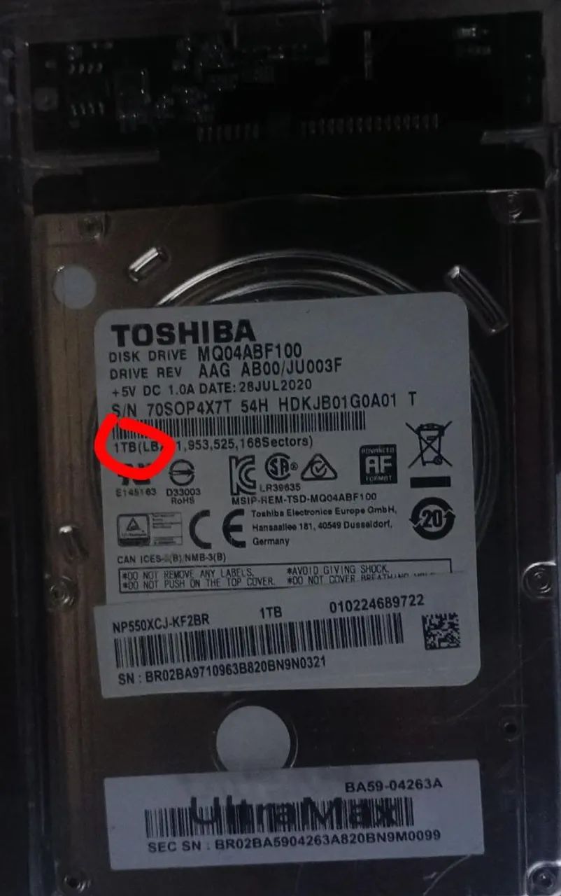HD Toshiba 1tb 