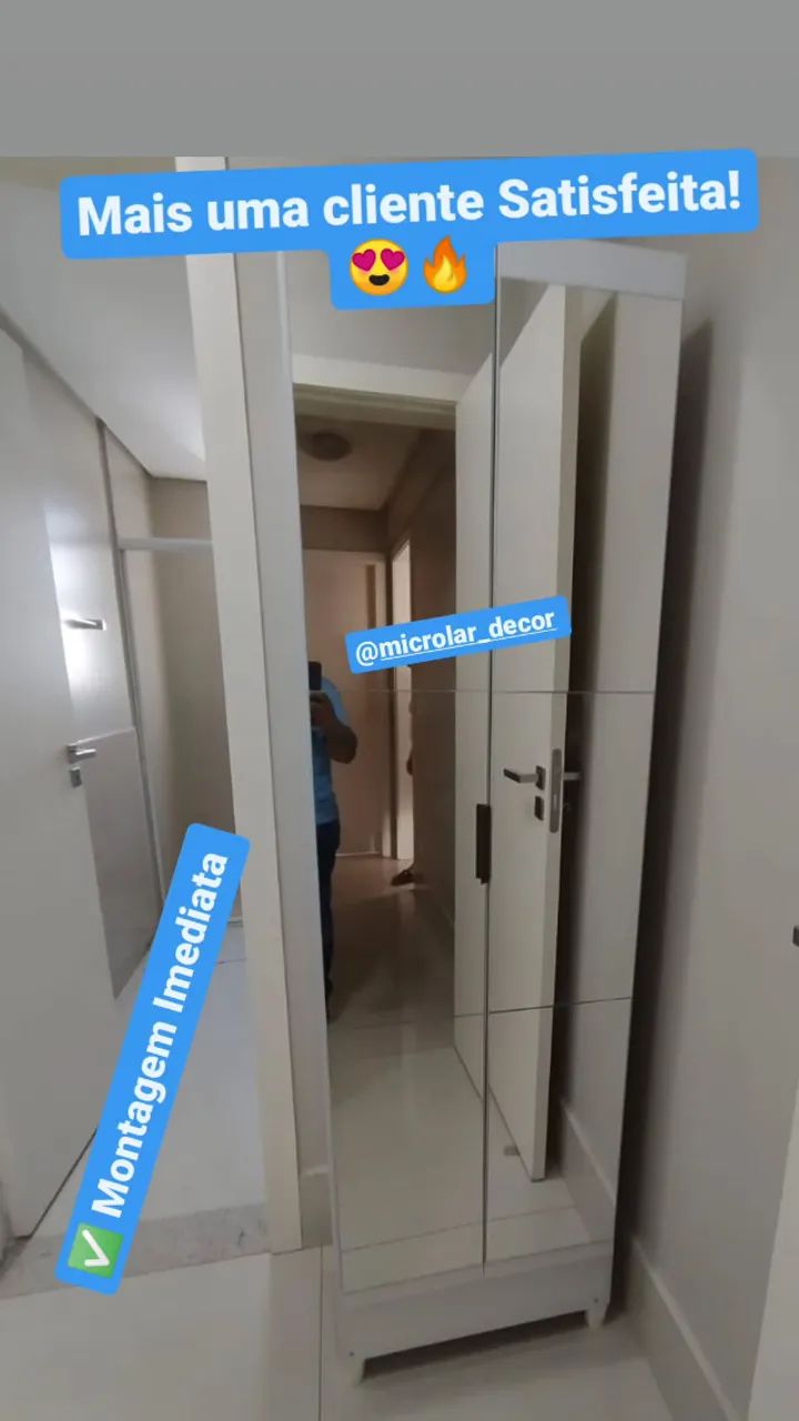 Sapateira 2 Portas com Espelho LS - Já com Entrega