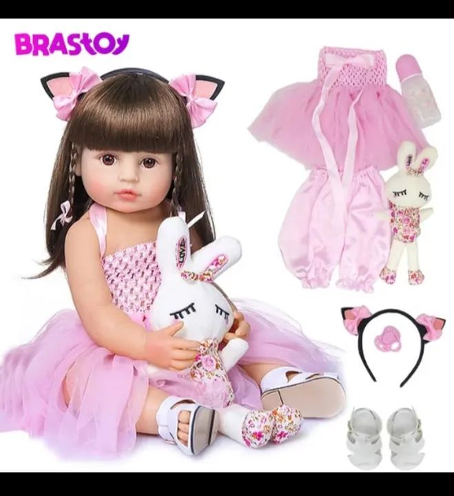 Boneca Reborn Bebê Realista 48cm - Acessórios