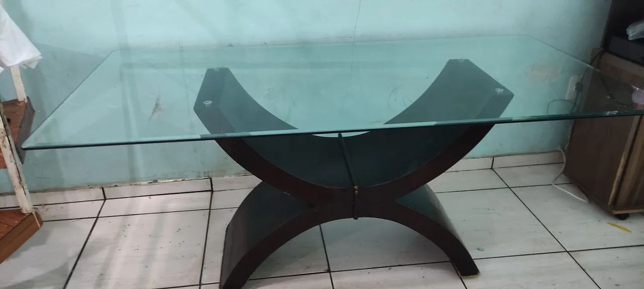 Mesa de centro em vidro com base - Foto 2