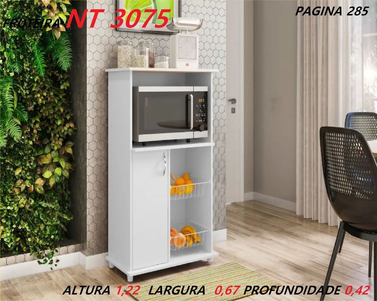 Fruteira NT 3075 com Suporte para Microondas