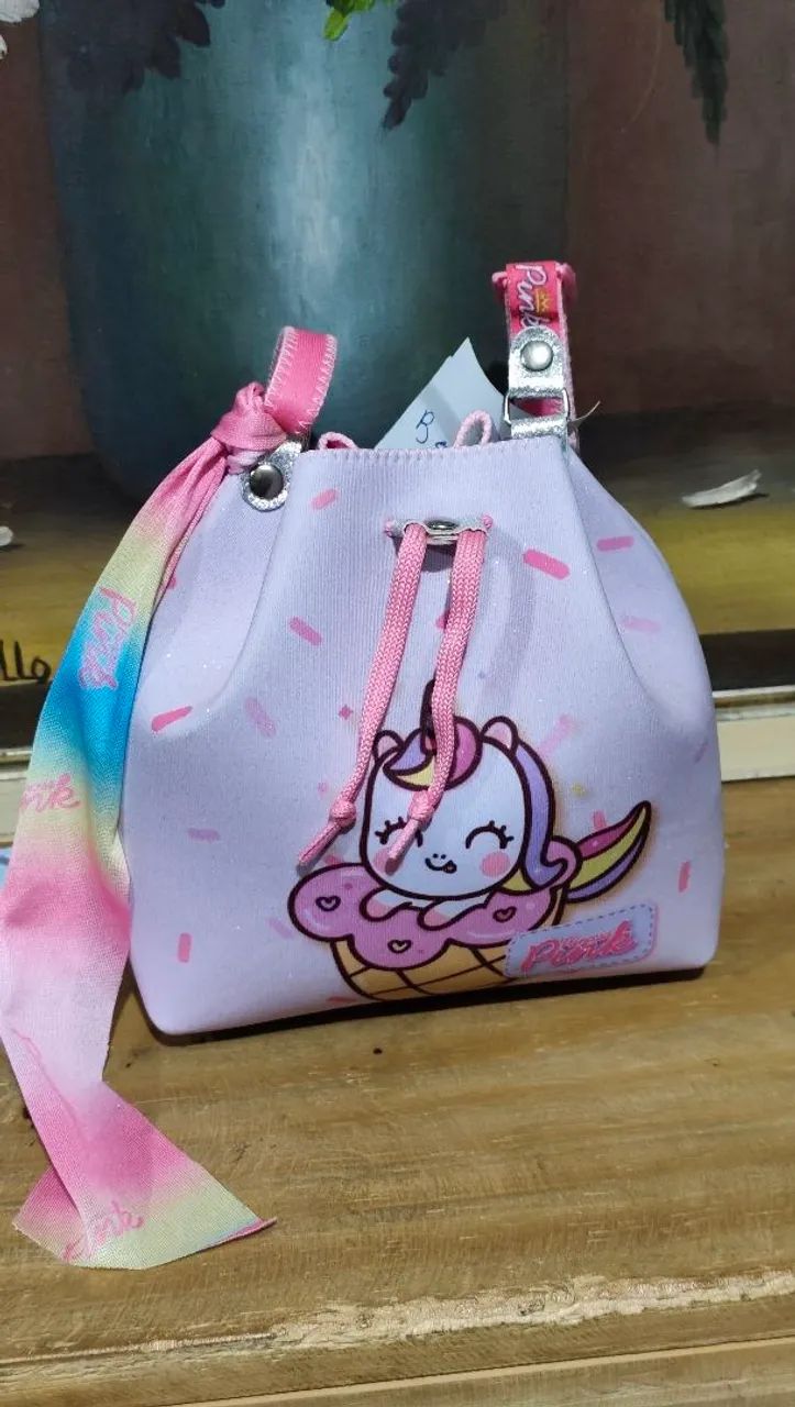 Kit com 2 Bolsinhas Pink - Unicórnio com Cheirinho de Morango<br> - Foto 4