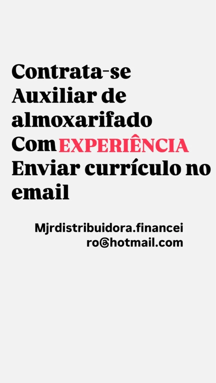 Auxiliar de almoxarifado 