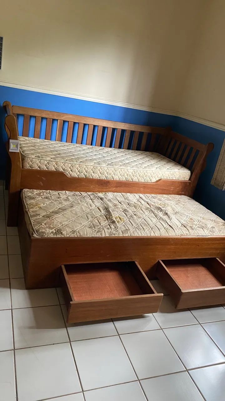 Cama bi Box solteiro de madeira Imbuia  - Foto 2