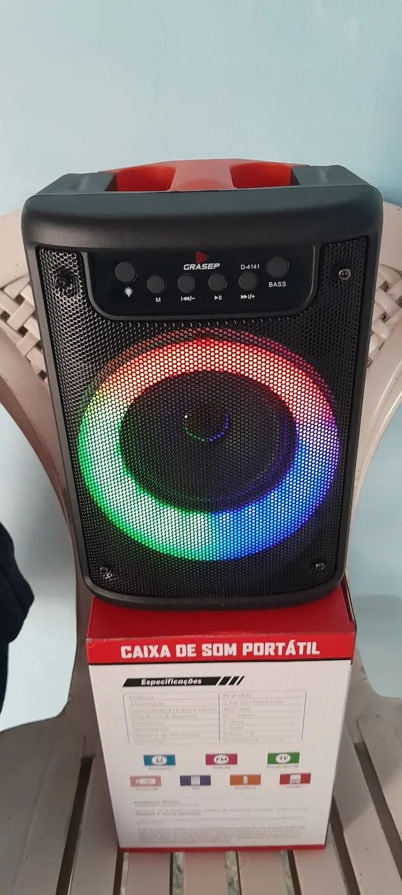Caixa de Som Portátil Grasep  Bluetooth Potente