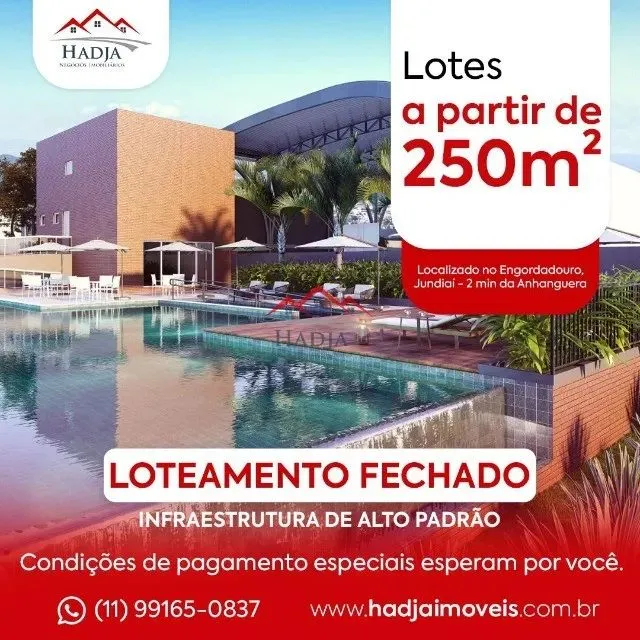 Terrenos a venda condomínio fechado Villaggio Engordadouro em Jundiaí - SP