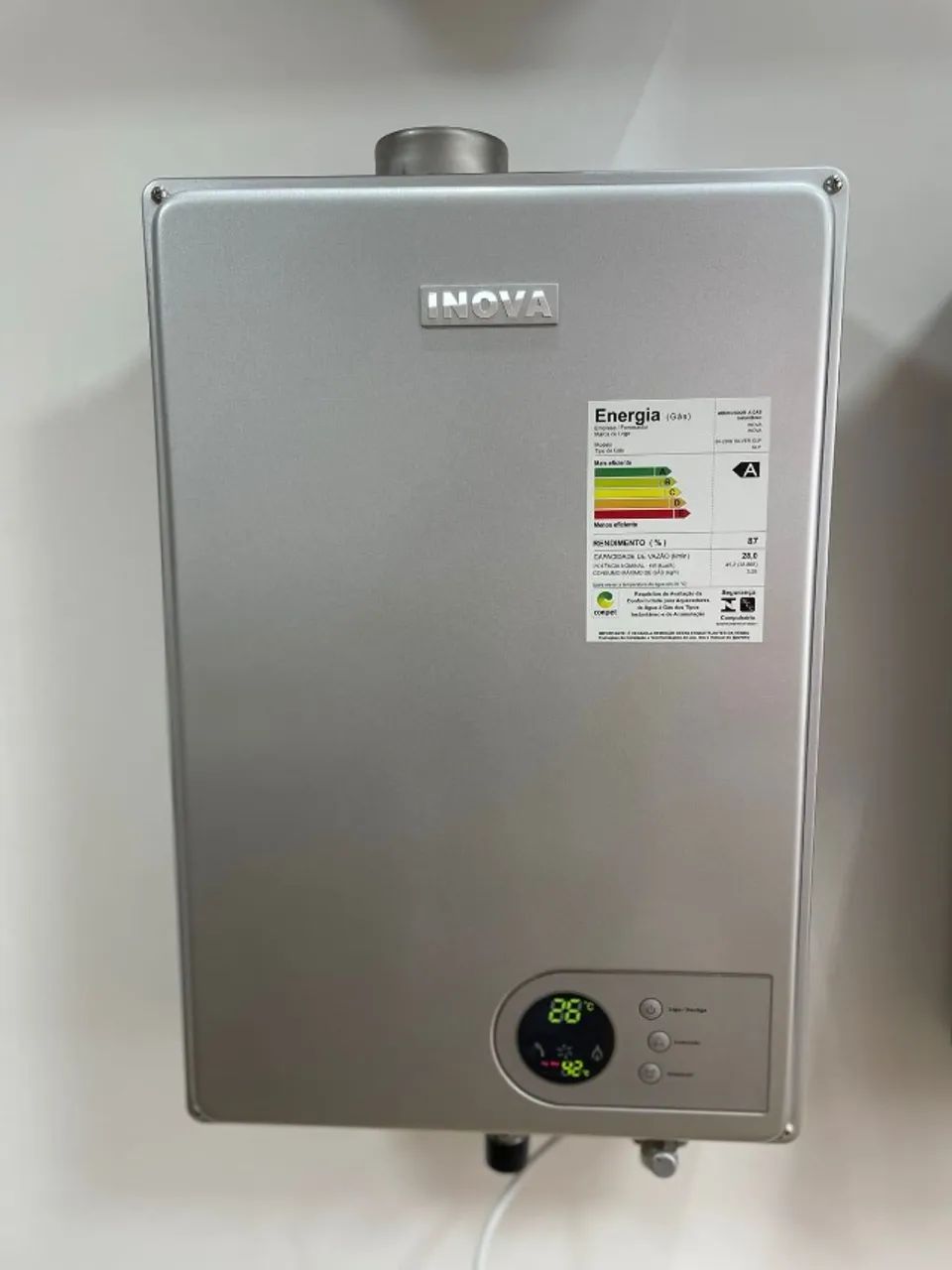 AQUECEDOR A GÁS INOVA 28 LITROS - DIGITAL - ALTA VAZÃO - PRONTO ENTREGA